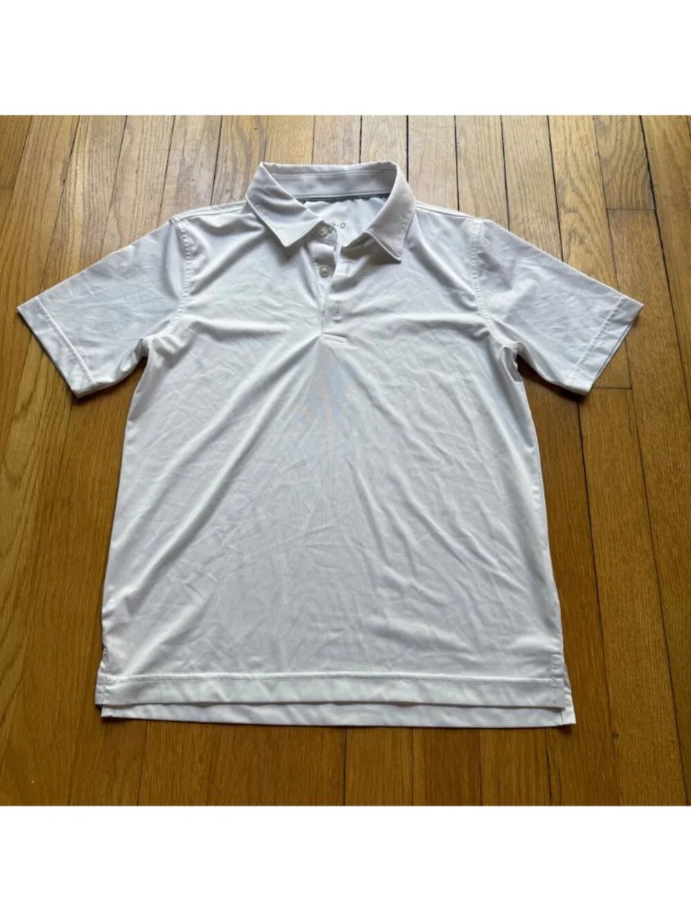 Johnnie-O Boys Size 10 White Preppy Golf Performance Short Sleeve Polo Shirt Top